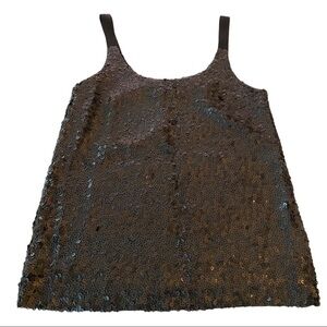 Theory Silk Sequin Black Tank